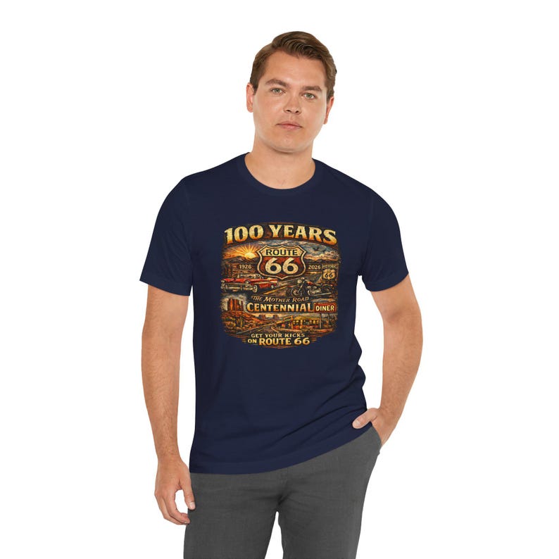 Route 66 Centennial 100 Years T-Shirt | Vintage Roadtrip Tee image 6