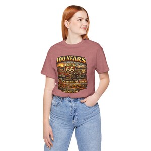 Route 66 Centennial 100 Years T-Shirt | Vintage Roadtrip Tee image 4