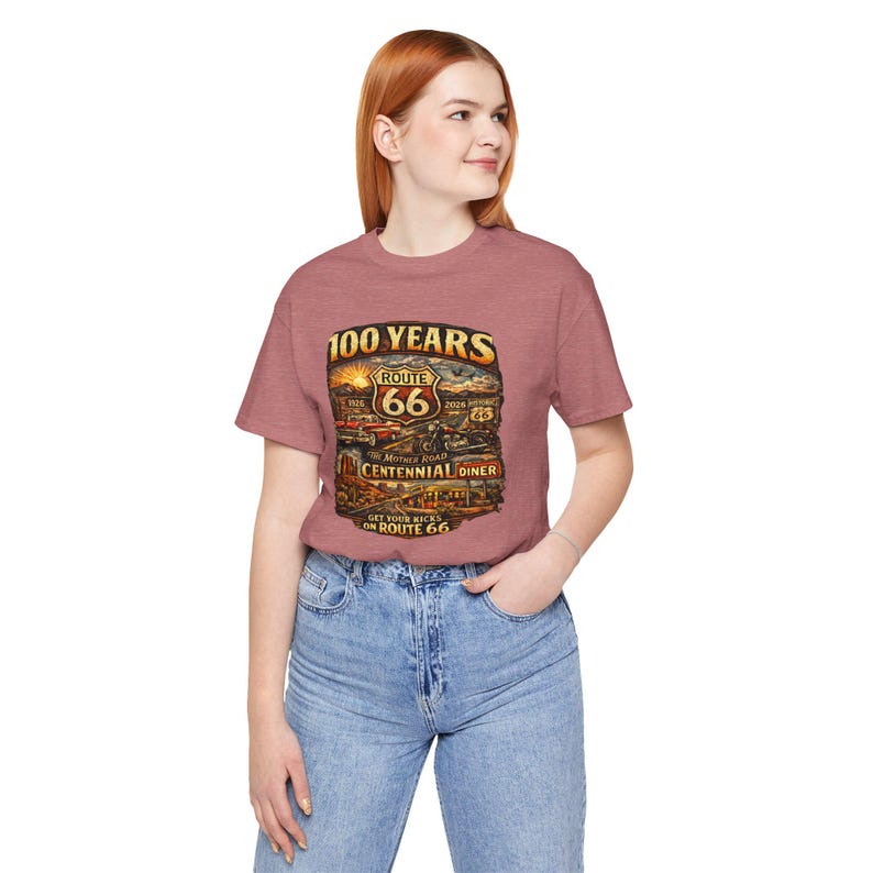 Route 66 Centennial 100 Years T-Shirt | Vintage Roadtrip Tee image 4