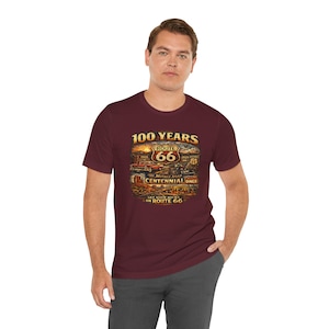 Route 66 Centennial 100 Years T-Shirt | Vintage Roadtrip Tee image 13