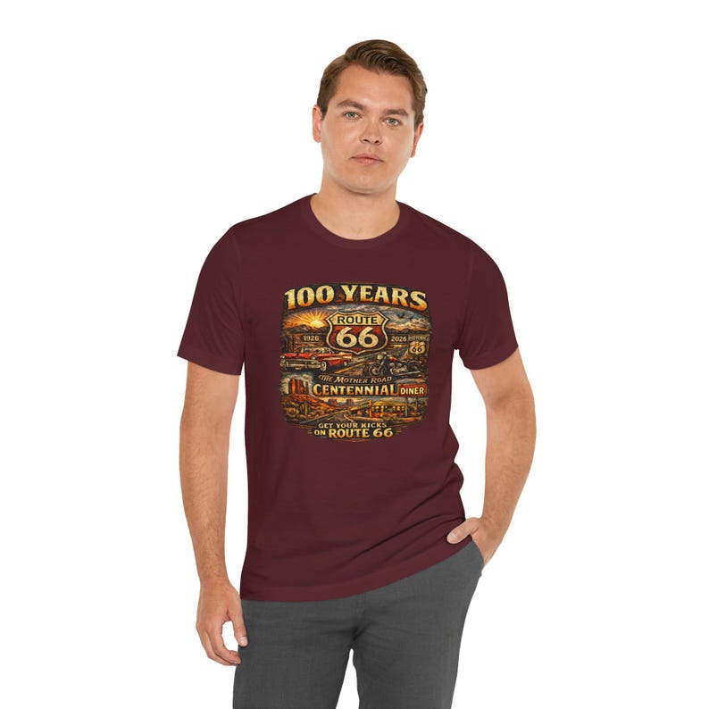 Route 66 Centennial 100 Years T-Shirt | Vintage Roadtrip Tee image 13