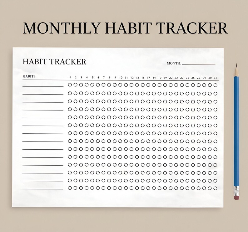 Monthly Habit Tracker Printable, 31 Day Challenge, Goal Planner (A4/US ...