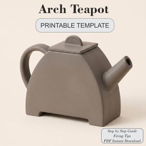Arch Teapot Pottery Template PDF | Digital Download Slab Building Pattern | Geometric Ceramic Teapot | DIY Clay Handbuilt Pattern Guide