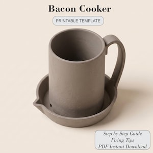Microwave Bacon Cooker Pottery Template | Slab Building Pattern PDF | DIY Ceramic Bacon Rack | Printable Kitchen Template