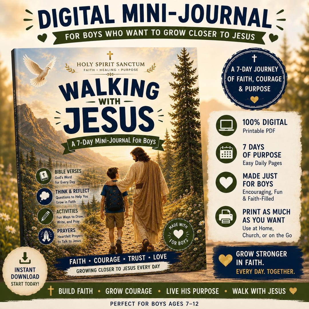 Walking With Jesus for Boys | 7-day Christian Kids Journal | Printable ...