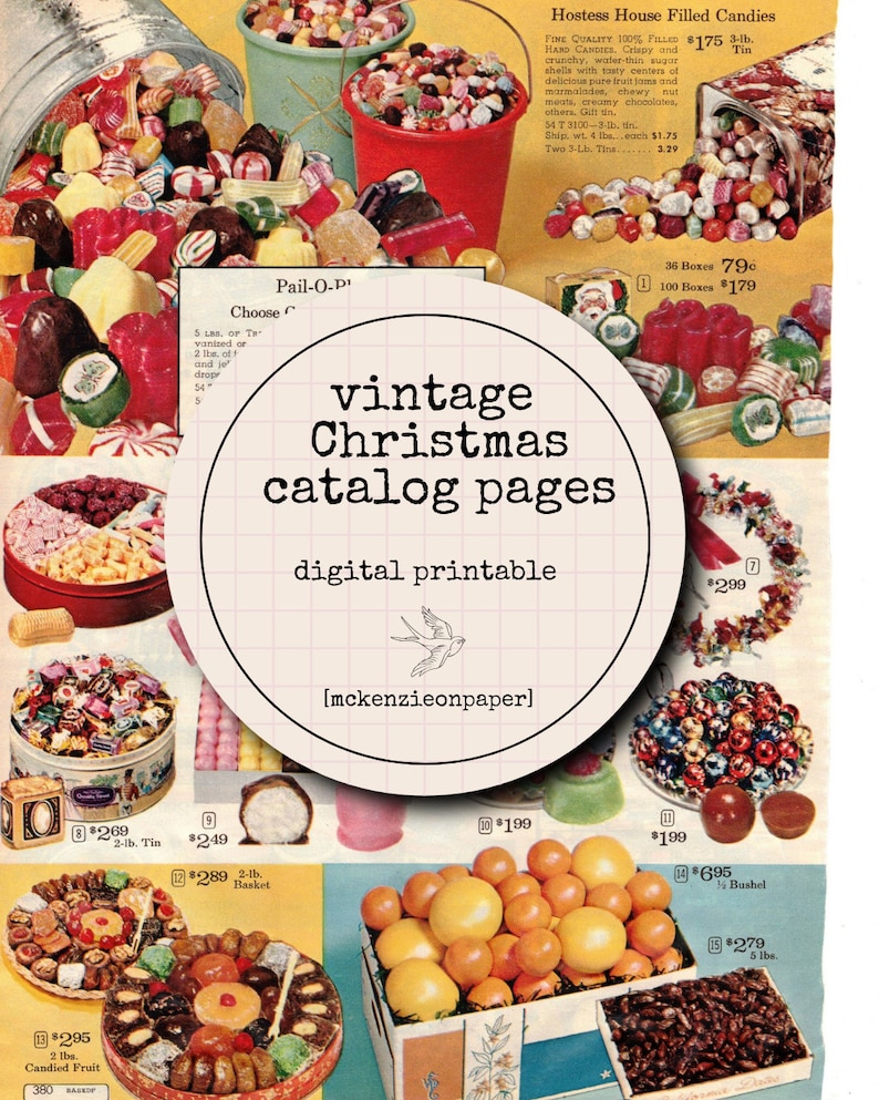 DIGITAL Vintage Christmas Catalog Pages Printable Junk Journal