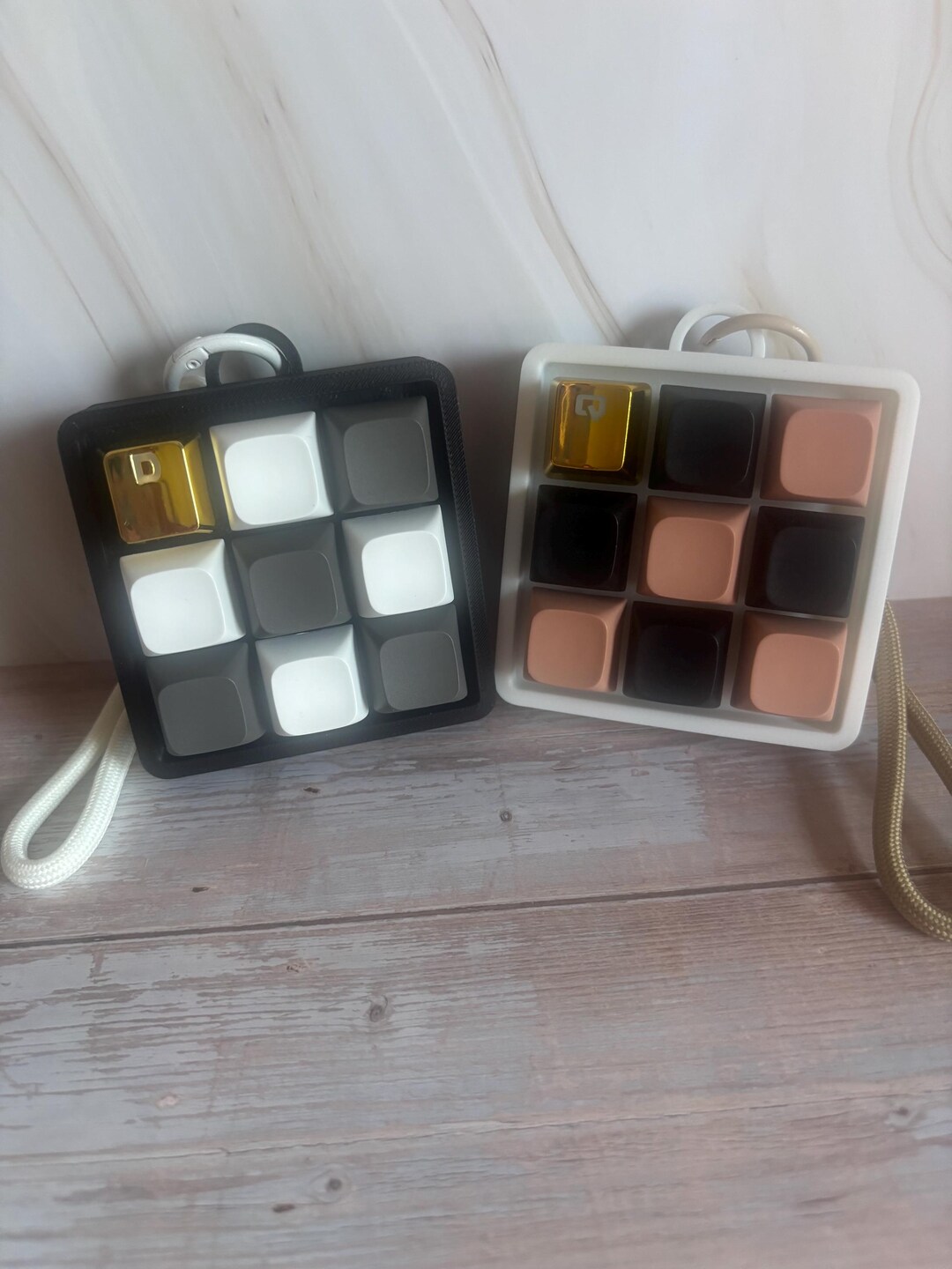 Neutral With Gold Key 3x3 Fidget Clicker - Etsy