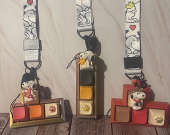 Snoopy dog themed Fidget Clicker with matching lanyard
