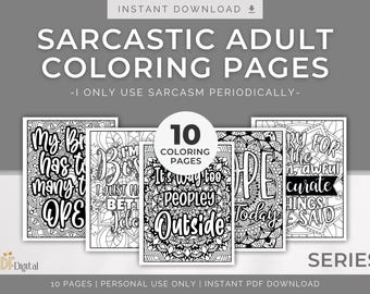 Sarcastic Adult Coloring Pages – I Only Use Sarcasm Periodically, Series 3 | Sassy Quotes Pack