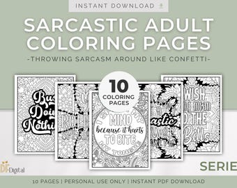 Coloriages sarcastiques pour adultes : lancer des sarcasmes comme des confettis, série 1 | Coffret Humour de tous les jours