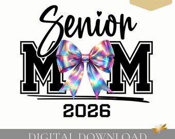 Senior Cheer Mom PNG | Class of Year Design | Varsity Font | Digital Download