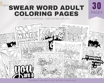 Swear Word Adult Coloring Pages Bundle – Swearing Helps (All Sets + Bonus Pages)