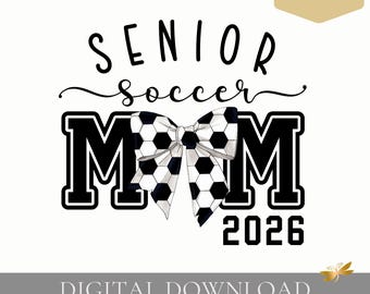 PNG de Mamá de futbolista de último año / Año de graduación / Diseño de fuente cursiva / Descarga digital