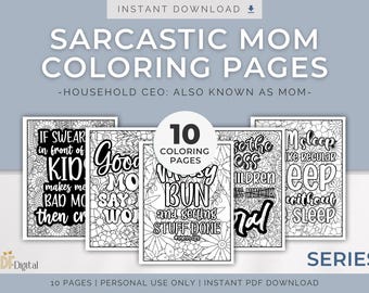 Sarcastic Mom Coloring Pages – Household CEO, Series 3 | Sarcastic Mom-Life Set
