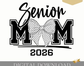 Imagen PNG de una madre de jugador de lacrosse sénior / Diseño de la promoción del año / Fuente universitaria / Descarga digital