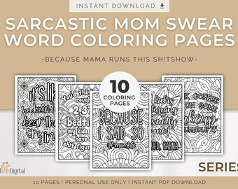 Mom Swear Word Coloring Pages – Sh!tshow, Series 2 | Sassy Mom Humor (Digital Download)