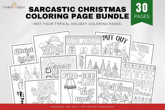 Sarcastic Christmas Coloring Bundle – Not Your Typical Holiday, All Sets (Digital Download)