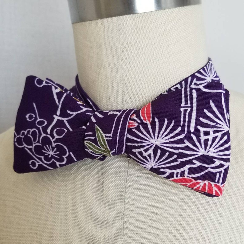 Selftie and Pretie Bow Tie Vintage Japanese Kimono Silk Etsy