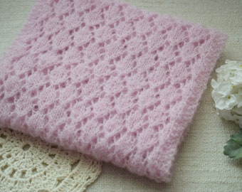 Brushed Alpaca, Fuzzy Wrap, Soft Wrap, Powder Pink, Newborn Wrap, Lace Wrap, Choose Your Color