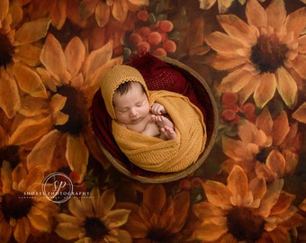 Newborn Bonnet,  Newborn Wrap, Gold Wrap, Gold Bonnet