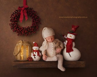 Newborn Footed Sleeper Outfit, Newborn Cap, Photo Prop