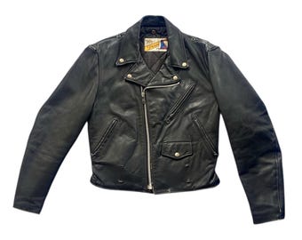 Giacca da motociclista punk rocker con doppio colletto Schott Perfecto