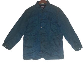 Giacca in denim indaco con estratto di canapa e tasche multiple Blue Blue By HR Market