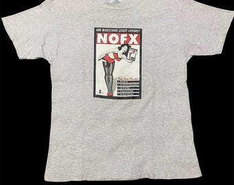 Maglietta punk rock vintage anni '90 dei Nofx con la scritta "Saved My Sex Life"