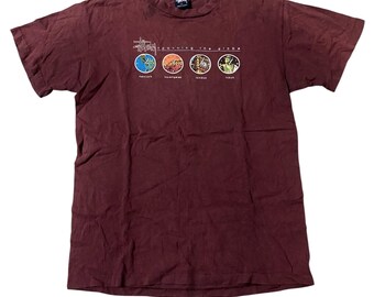 Maglietta vintage Stussy Spanning The Globe City Series degli anni '90