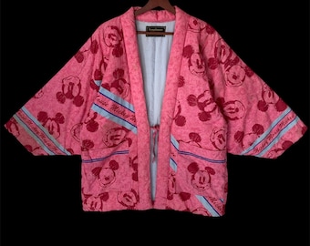 Kimono da bagno imbottito vintage Hanten Disney con stampa integrale di Topolino