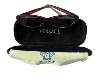 Montatura ovale a occhi di gatto Gianni Versace anni '90 con logo Medusa