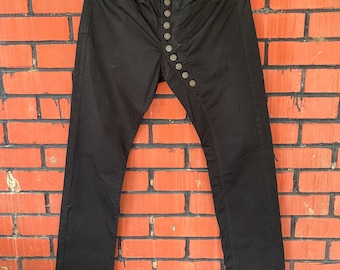 Jeans Cabane De Zucca Issey Miyake vintage anni '90 con bottoni asimmetrici
