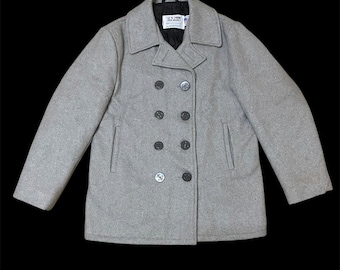 Giacca vintage iconica Schott 740N Peacoat, prodotta negli Stati Uniti, taglia 42.