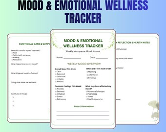 Gouden Eeuw Mood & Emotional Wellness Tracker Digitale download Logboek geestelijke gezondheid senioren Afdrukbare pdf Letter-formaat Instant Access Kit