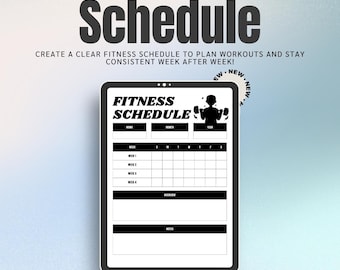 Afdrukbare fitnessschemaplanner | Tracker voor wekelijkse trainingsroutine (digitale download)