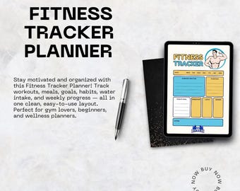 Printable Fitness Tracker Planner | 2026 Workout Log|  Wellness Journal | Checklist (Digital Download)