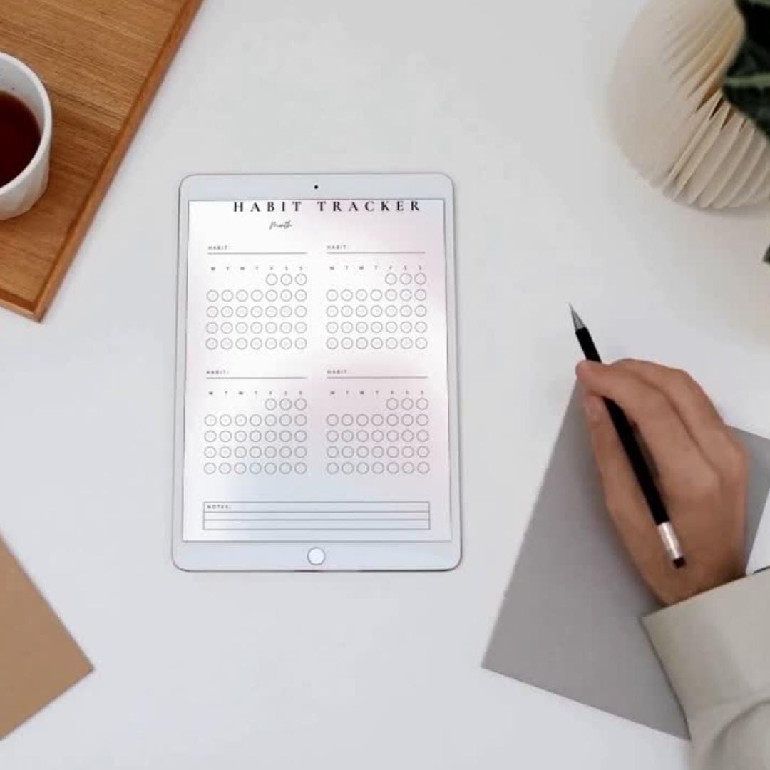 Printable Daily Habit Tracker | Weekly Goal Planner (PDF, PNG) - Etsy