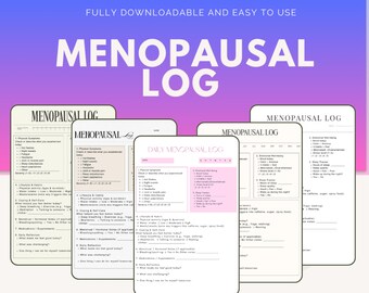 Menopauze symptoomtracker pdf | Perimenopauze dagboek | Opvliegers en stemmingslogboek | Midlife-wellness afdrukbaar