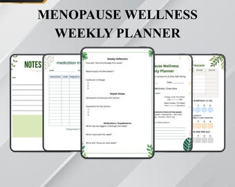 Weekplanner menopauze wellness (A4, pdf-formaat Letter) Hormoonbalanssysteemkit