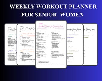 Weekly Workout Planner for Senior Women Digital Download Active Aging Guide Printable PDF A4 Letter Size Instant Access Fitness Success Kit