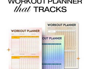 Afdrukbare fitnesstrainingplanner | Trainingstracker | Sportschoollogboek | Wellnessdoelen (pdf, png)