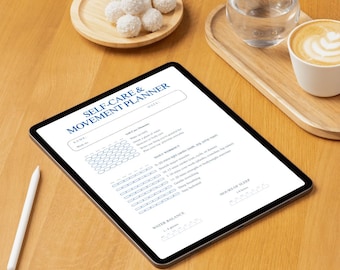 Printable Self-Care Movement Planner: Wellness Roadmap, Health Growth Blueprint (PDF PNG)