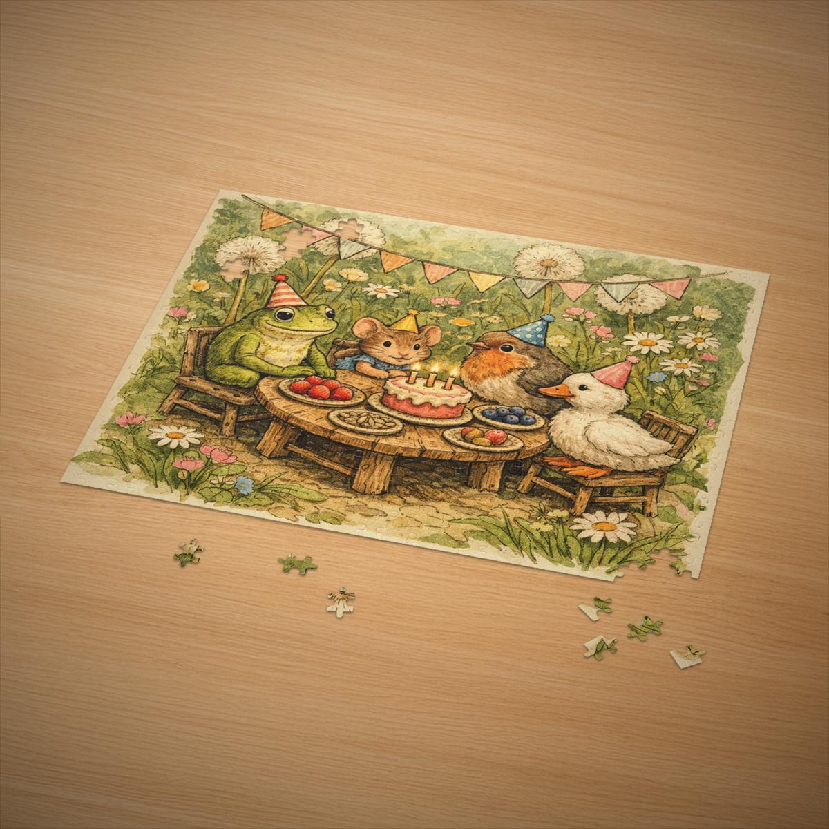 Woodland Birthday Jigsaw Puzzle | Whimsical Animal Art | Cozy Storybook ...