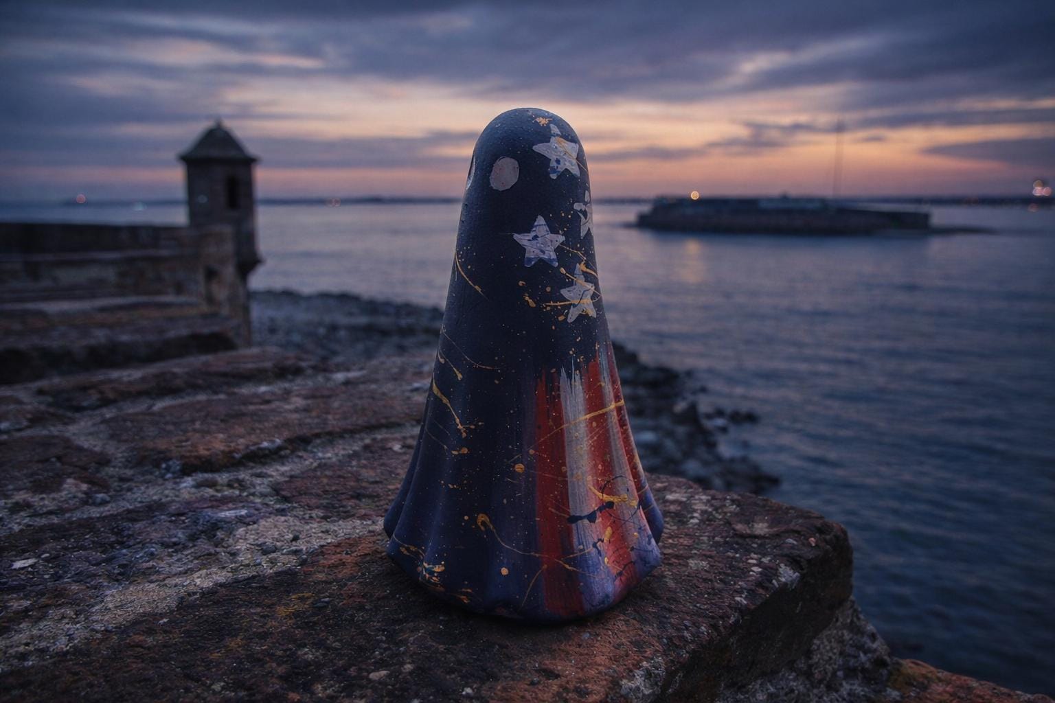 Hand-painted Midnight Sentinel Ghost Figurine – Charleston