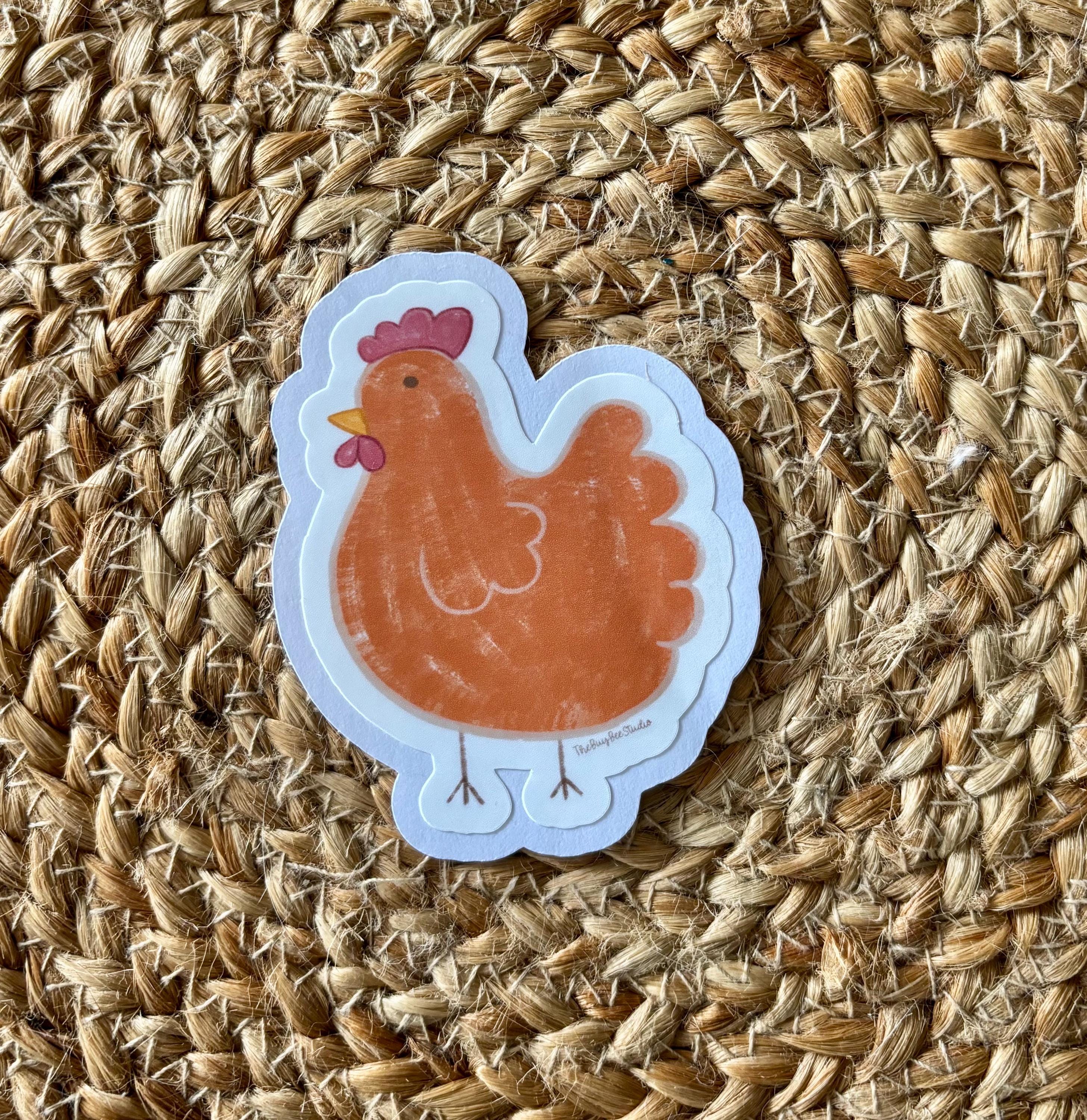 Chicken Drawing Sticker Hand Drawn Chicken Stickers: Cottagecore Flock of Chickens - Etsy