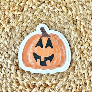 Happy Jack O'Lantern Vinyl Sticker: Fall Halloween Sticker