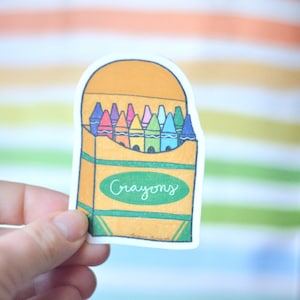 Crayon Box Sticker, Vinyl Sticker, Teacher Gift, Crayon Crayons, Children&#39;s Crayons, Artist Gift,Teacher Appreciation Gift