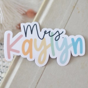 Personalized Teacher Sticker, Personalized Teacher Gift, Teacher Gift, Water Bottle Sticker, Decal Sticker, teacher name decal