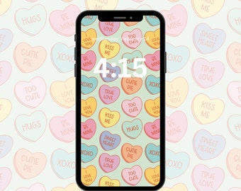 Conversation Hearts Digital Wallpaper, desktop Wallpaper, Tablet Wallpaper, Phone Wallpaper, Valentine wallpaper