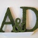 Moss Covered Monogram Letter and Ampersand Set For Wedding or Home - ( 18 inches )